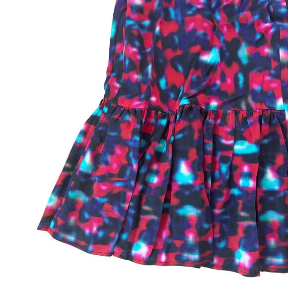 Saloni Silk Printed Ruffle Hem Mini Dress - Picture 5 of 10